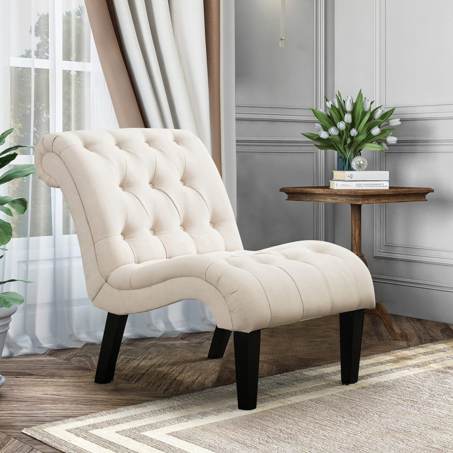 Awonde Modern Accent Chair Armless Bedroom Living Room Chairs