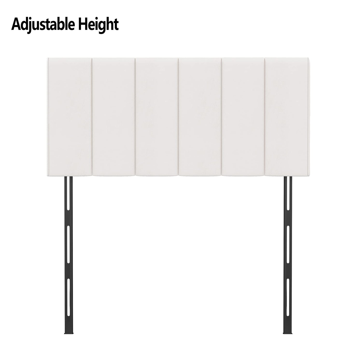 Awonde Upholstered Headboard Queen, Full Foldable White Headboard for Queen Size Bed Faux Leather Wall