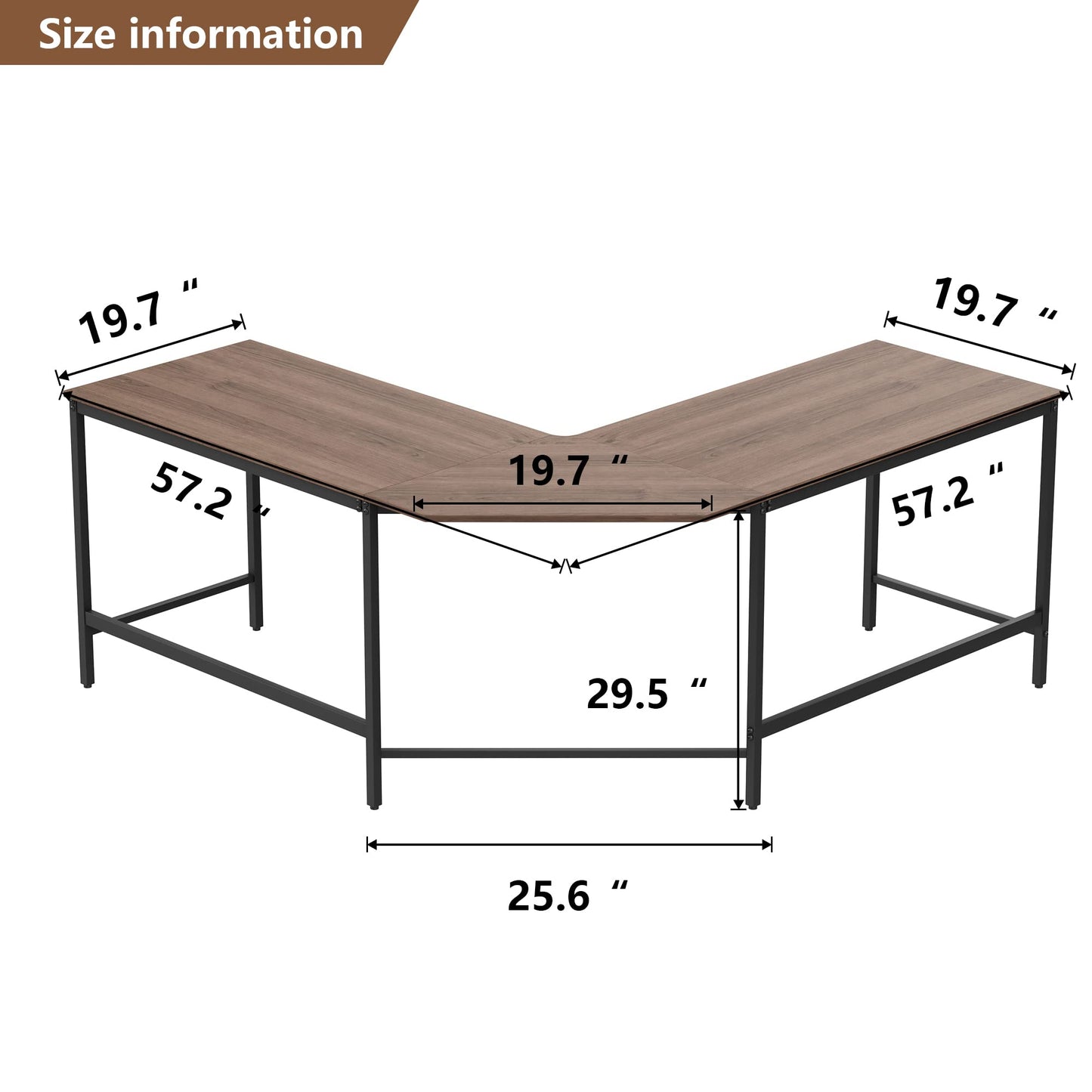 Awonde L Shaped Computer Desk Corner Gaming Desk 57.2"