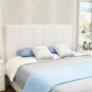 Awonde Upholstered Headboard Queen, Full Foldable White Headboard for Queen Size Bed Faux Leather Wall
